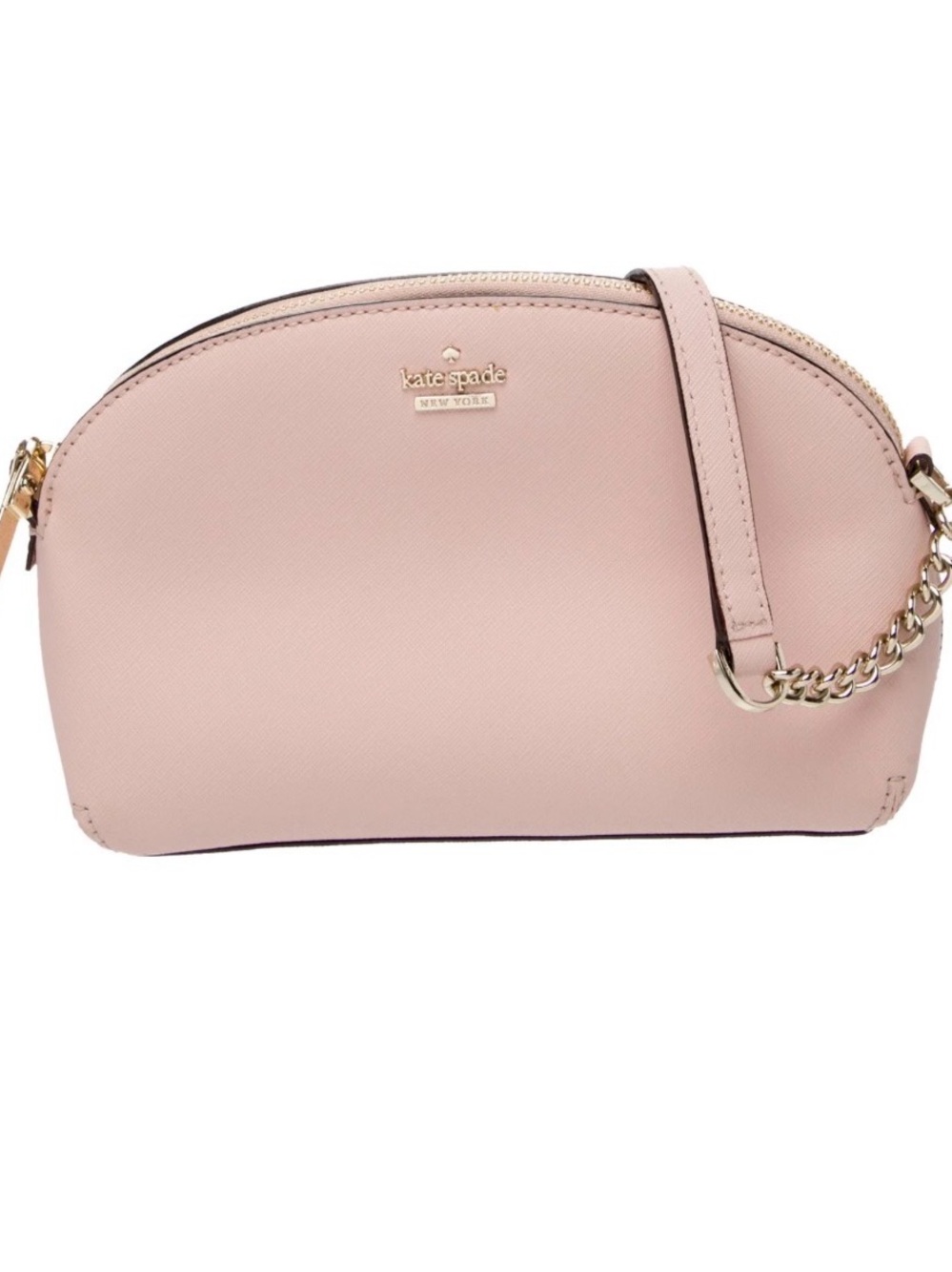 kate spade Pink Saffiano Dome Crossbody with Gold Hardware